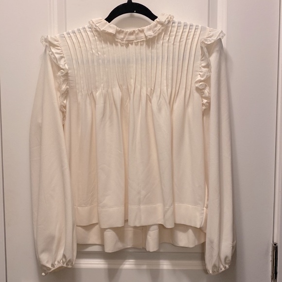 Wilfred cream blouse button up back M - Picture 1 of 2